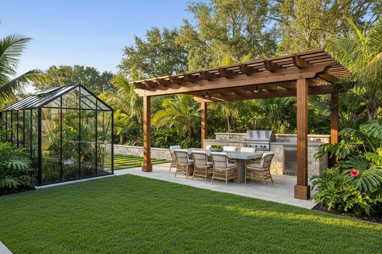 Backyard outdoor living space